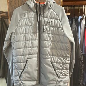 Nike Gray Hybrid Puffer Jacket with Hood